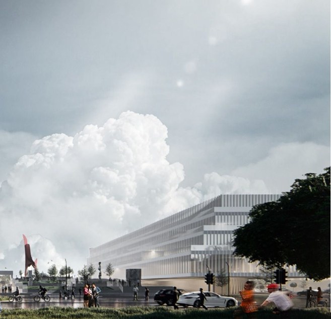 Architectural view of the museum storage facility
