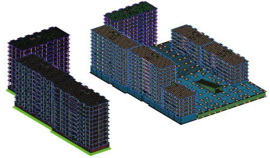 Structural calculation model of a residential development in Nizhny Novgorod