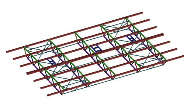 Global calculation model of a school steel roof