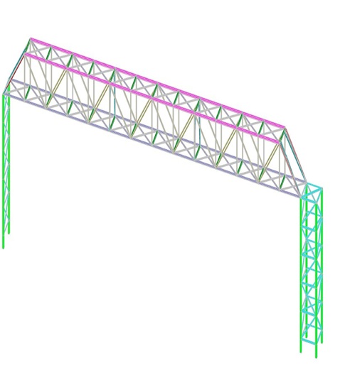 Structural model of an elevated truss structure